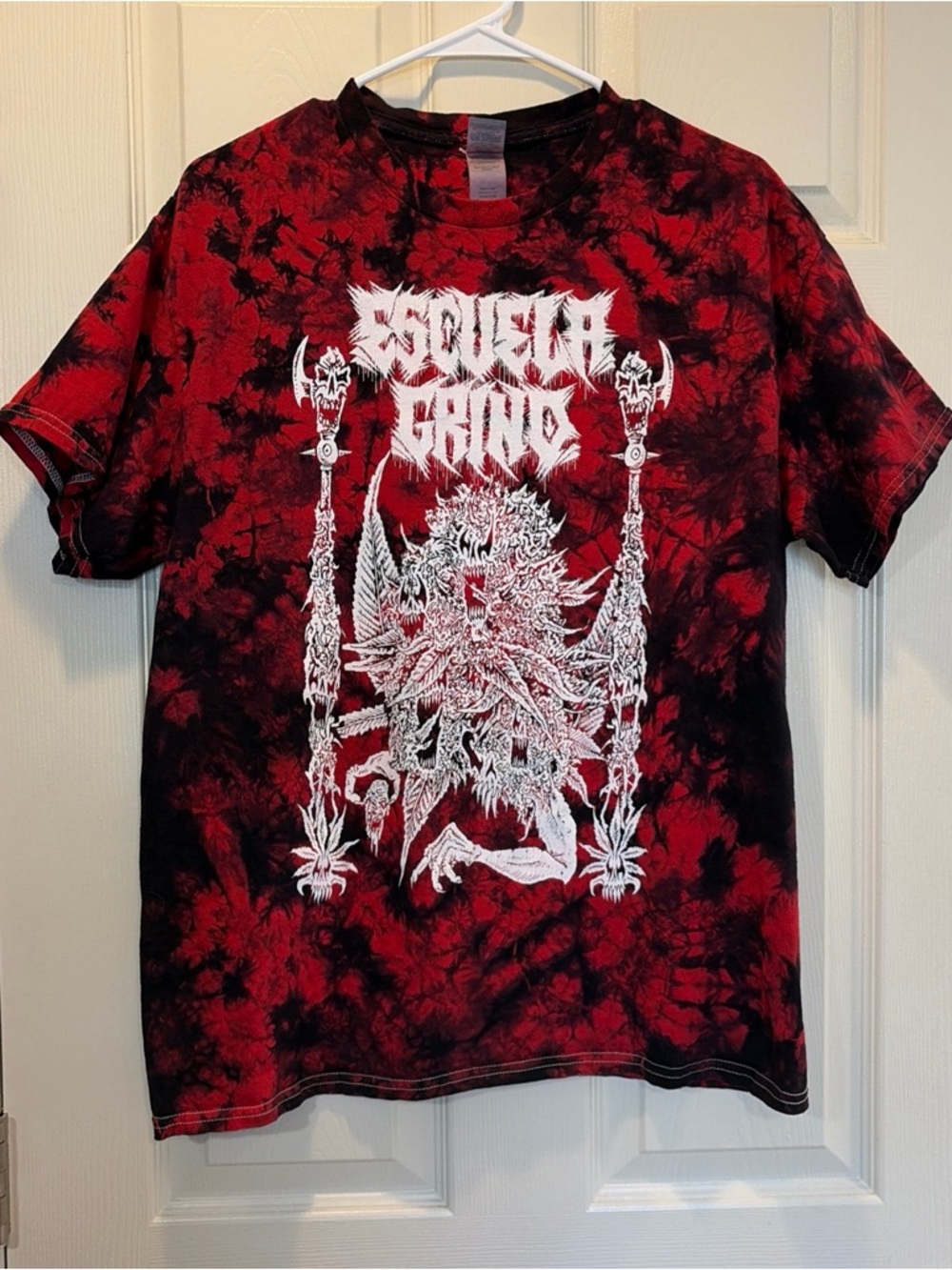 Escuela Grind Tie Dye Black Red Band T-Shirt Large Grindcore Hardcore Metal